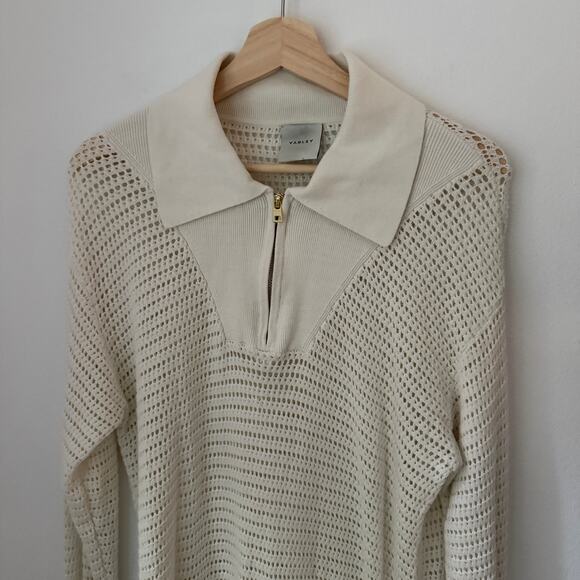 Varley Cole Knit Mesh Polo Sweater Sz Small - Picture 4 of 8